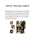 Giới trẻ: Thác loạn và tâm lý docx