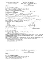 Đề Kiểm tra học kỳ 2 - Toán 9 năm học 2009-2010(chuẩn)