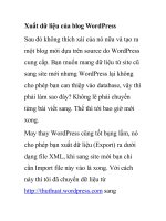 xuất dữ liệu của blog wordpress