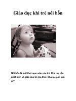 Giáo dục khi trẻ nói hỗn ppt