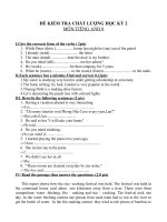 ĐỀ KIÊM TRA HK II TIÊNG ANH 8 (HAY)