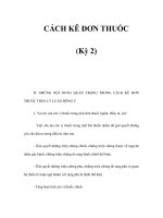 CÁCH KÊ ĐƠN THUỐC (Kỳ 2) potx
