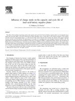 Influence of charge mode on the capacity and cycle life of lead±acid battery negative plates ppsx