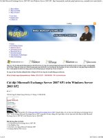 cài đặt microsoft exchange server 2007 sp1 trên windows server 2003