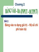 Chương 2: Bảng vào - ra (Input - Output) (Bài 2) ppsx
