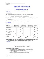 De kiem tra 45 phut Tieng anh 7