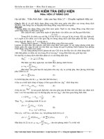 Bài kiểm tra điều kiện môn Hóa Lý Nâng cao (Cao học)