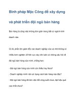 Binh pháp Mặc Công để xây dựng và phát triển đội ngũ bán hàng doc