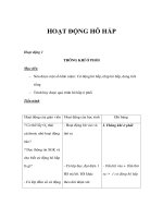 Giáo án sinh học 8 - HOẠT ĐỘNG HÔ HẤP pptx