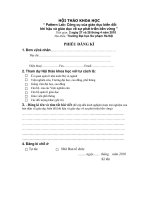 Phiếu đăng kí tham dự Hội thảo Khoa học Pattern Lab