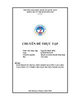 GIẢI PHÁP SỬ DỤNG TIẾT KIỆM NGUYÊN VẬT LIỆU TẠI CÔNG TY TNHH VIỆT ĐẠT HUYỆN NINH GIANG