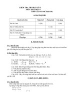 Đề thi Học kỳ II - Môn Hóa lớp 8 _ 1a