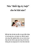 Nên “thiết lập kỷ luật” cho bé khi nào? ppt