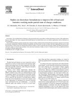 Studies on electrolyte formulations to improve life of lead acid batteries working under partial state of charge conditions potx