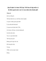 Quyết định Cử đoàn Thể dục Thể thao đi tập huấn và thi đấu ngoài nước của Ủy ban nhân dân thành phố pptx