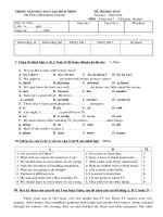 Đề thi Anh văn 7 HK II ( Ч )