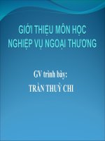 Giới thiệu môn Nghiệp vụ ngoại thương pdf