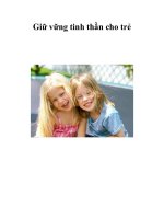 Giữ vững tinh thần cho trẻ ppt