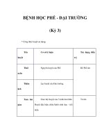 BỆNH HỌC PHẾ - ĐẠI TRƯỜNG (Kỳ 3) doc