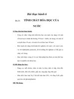 Giáo án Hoá 8 - TÍNH CHẤT HÓA HỌC CỦA NƯỚC potx