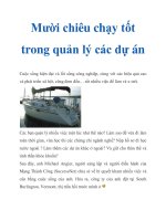 Mười chiêu chạy tốt trong quản lý các dự án docx