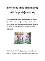 Trẻ có sức khỏe bình thường mới được nhận vào lớp pps