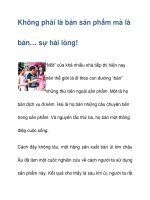 Không phải là bán sản phẩm mà là bán… sự hài lòng! ppt