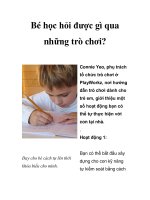 Bé học hỏi được gì qua những trò chơi? ppt