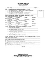 De+Dap an  tieng anh 8  ky II