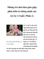 Những trò chơi đơn giản giúp phát triển trí thông minh của trẻ từ 1-3 tuổi ( Phần 1) ppsx