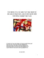 TÁC ĐỘNG CỦA CÁC KHU VỰC MẬU DỊCH TỰ DO ASEAN-NHẬT BẢN, ASEAN-HÀN QUỐC ĐỐI VỚI NÔNG NGHIỆP VIỆT NAM pdf