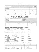 Đề thi Học kỳ II - Môn Tiếng Anh lớp 7 _đề lẻ