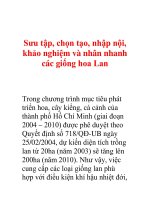 Sưu tập, chọn tạo, nhập nội, khảo nghiệm và nhân nhanh các giống hoa Lan Trong pot