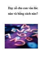 Dạy số cho con vào lúc nào và bằng cách nào? pps