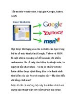 tối ưu hóa website cho 3 đại gia  google, yahoo, msn