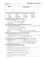 ONE PERIOD TEST OF ENGLISH 10 (4TH)