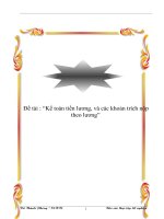 Đề tài : “Kế toán tiền lương, và các khoản trích nộp theo lương” pot