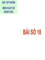 BÀI TẬP NHÓM MÔN XUẤT XỨ HÀNG HÓA (BÀI SỐ 18) potx