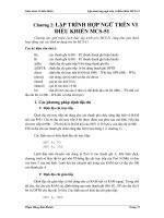 Giáo trình Vi điều khiển - Chương 2: Lập trình hợp ngữ trên vi điều khiển MCS-51 potx
