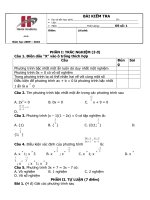 Kiểm tra đại số toán 8 chương III