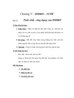 Giáo án Hoá 8 - Chương V: HIĐRO – NƯỚC - Tính chất - ứng dụng của HIĐRO ppsx