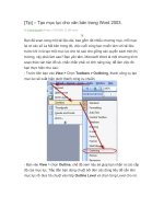 Tạo mục lục cho văn bản trong Word 2003 doc