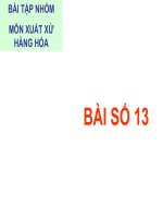 BÀI TẬP NHÓM MÔN XUẤT XỨ HÀNG HÓA (BÀI SỐ 14) ppsx