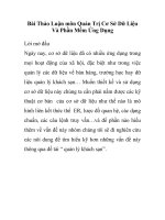 Bài thảo luận môn Quản trị cơ sở dữ liệu và phần mềm ứng dụng (P1) docx