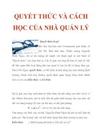 QUYẾT THỨC VÀ CÁCH HỌC CỦA NHÀ QUẢN LÝ ppt