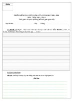 ĐỀ THI TIẾNG VIỆT ĐỊNH KỲ 3 NĂM 2009 - 2010