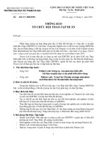 Thông báo số 1, Hội thảo-Tập huấn Pattern Lab