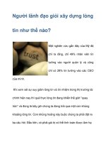 Người lãnh đạo giỏi xây dựng lòng tin như thế nào? ppt