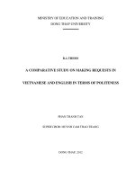 b.a thesis a comparative study on making requests in vietnamese and english in terms of politeness