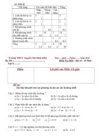 Đề kiểm tra đại 8 chương 4(trắc nghiệm)